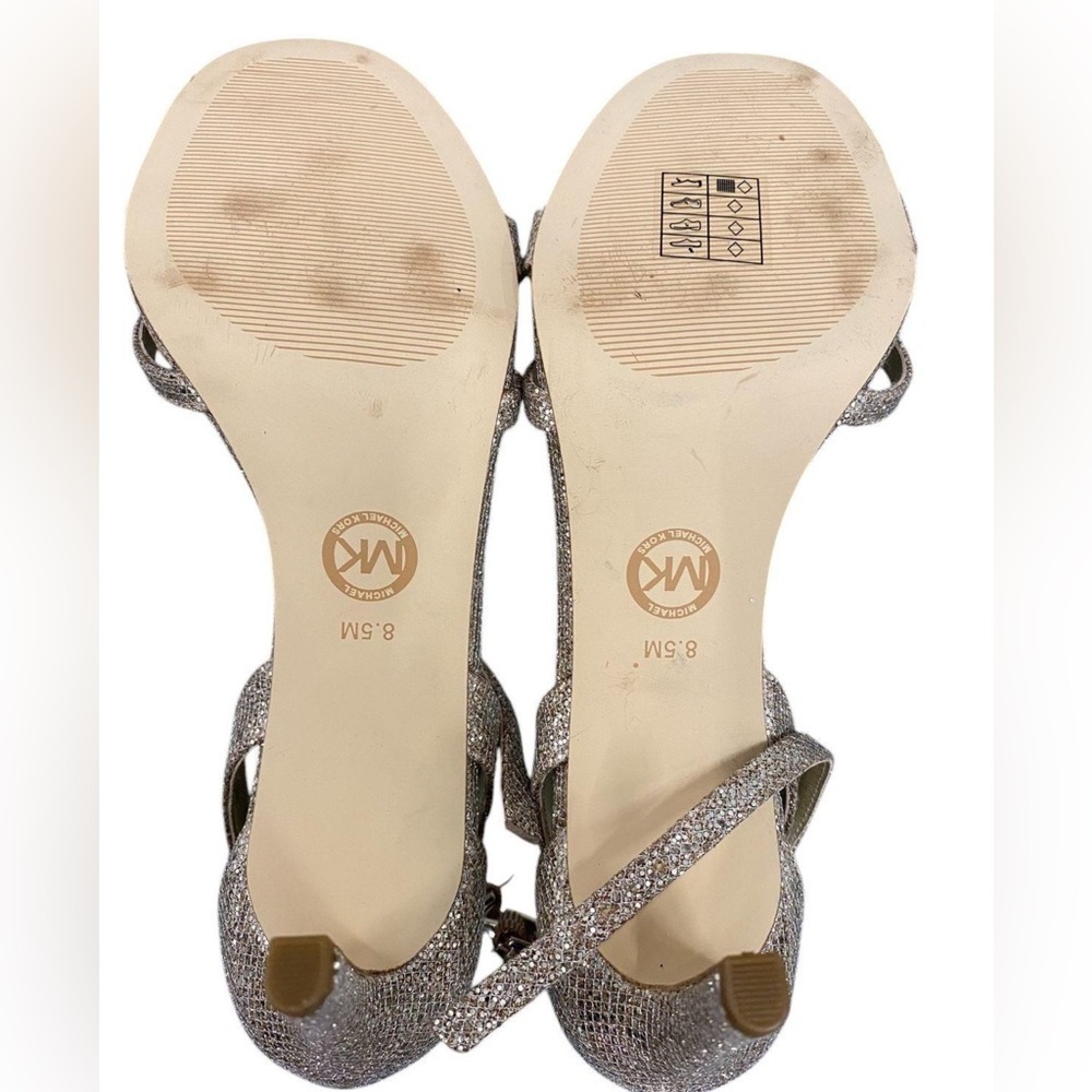 MK Michael Kors Kimberly Glitter Mesh Sandal Heels US Women's Size 8.5M - Picture 7 of 7